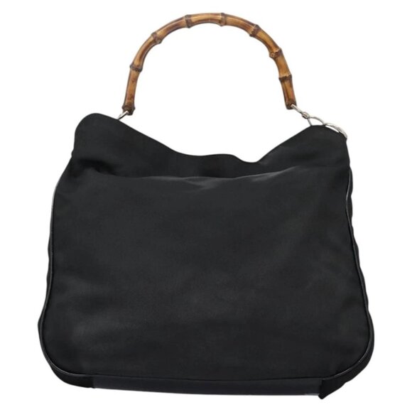 GUCCI Bamboo Hand Bag Nylon 2way Black 001 - Picture 3 of 16